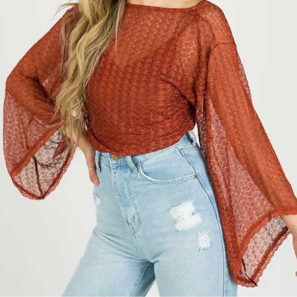 Joyfolie Alivia Bodysuit in Terracotta - Size XS